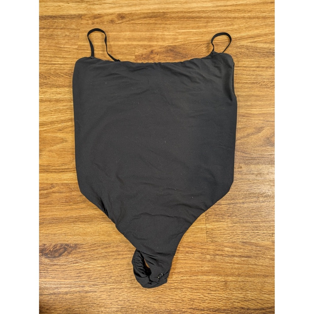 Skims Fits Everybody Size M Medium Black Body Suit G String Square Neck